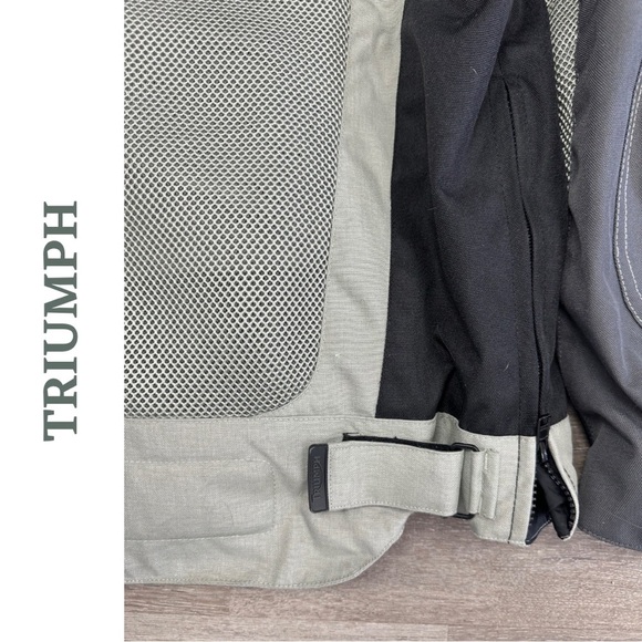 Triumph Gray and Black Men's Motorcyle Jacket CE Protectors size Large - Picture 11 of 16